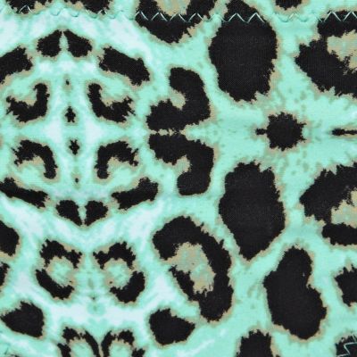 Green leopard print tie side bikini bottoms