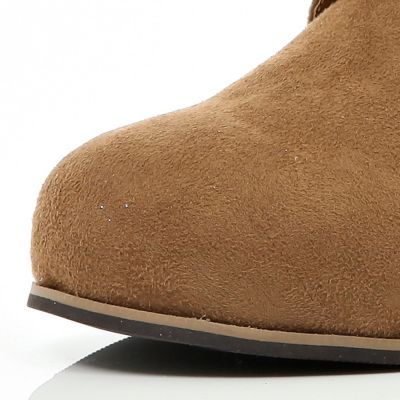 Brown lace up wedge ankle boots