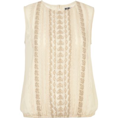 Cream Chelsea Girl sleeveless tabard top