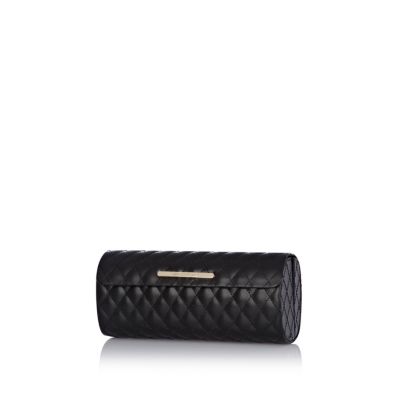 Black quilted sunglasses case 