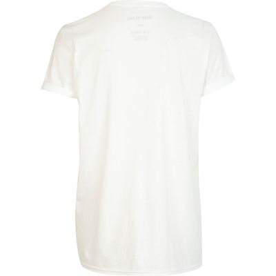 White Mon Cheri print oversized t-shirt