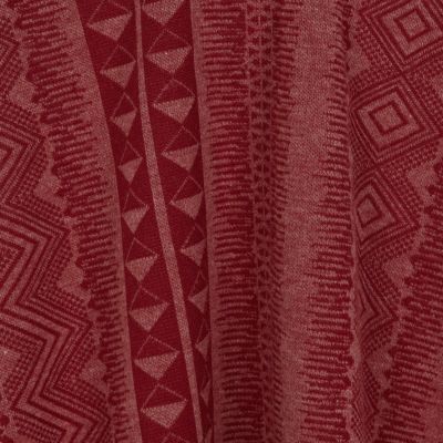 Red geometric print skater skirt