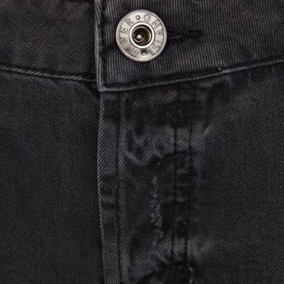 Black leopard pocket denim shorts