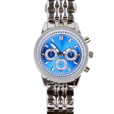 Silver tone bright face bracelet watch