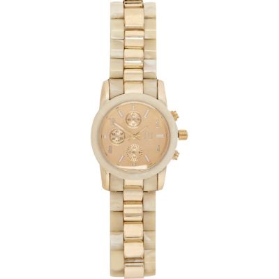 Cream and gold tone RI watch
