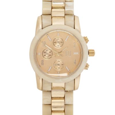 Cream and gold tone RI watch