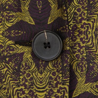 Purple symmetrical print boxy blazer