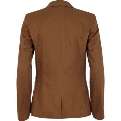 Brown single button long sleeve blazer