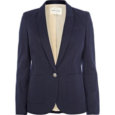 Navy single button blazer