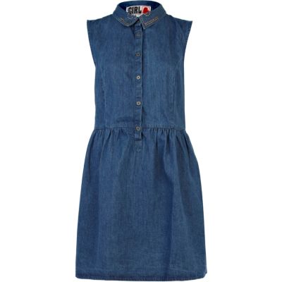 Mid wash Chelsea Girl denim shirt dress