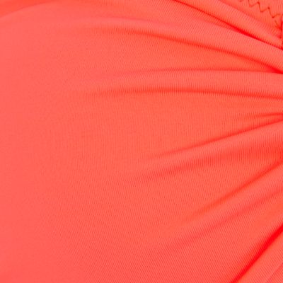 Coral diamante triangle bandeau bikini top