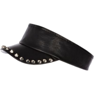 Black studded visor hat