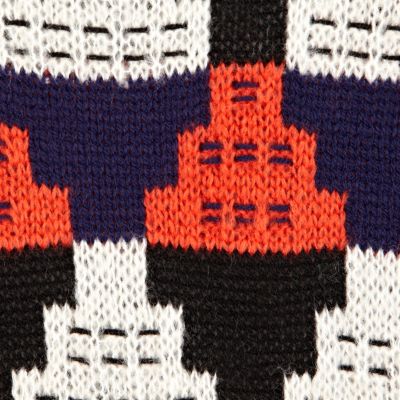 Cream space invaders jacquard jumper dress