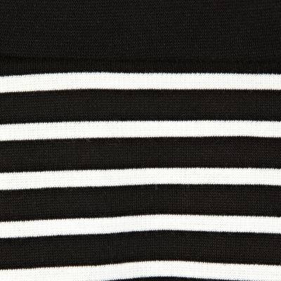Black and white striped skater skirt