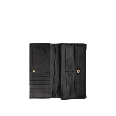 Black quilted chain clip top purse 