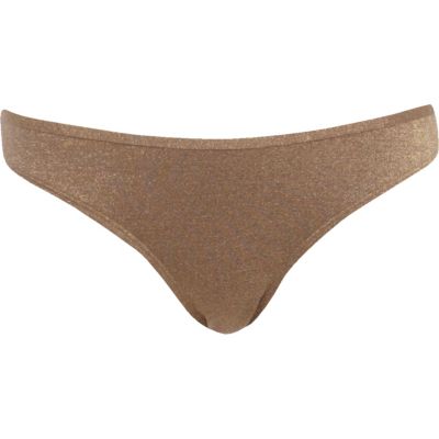 Bronze metallic bikini bottoms