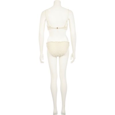 Cream crochet bikini briefs