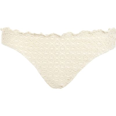 Cream crochet bikini briefs