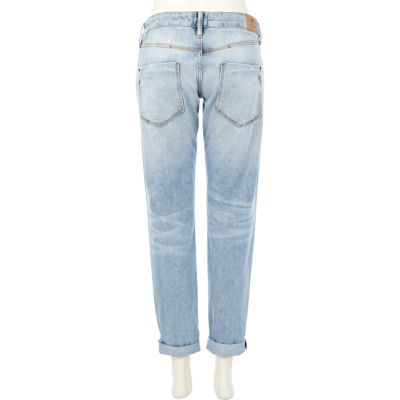 Light wash distressed Cassie boyfriend jeans