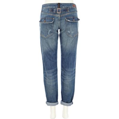 Mid wash distressed Cassie boyfriend jeans