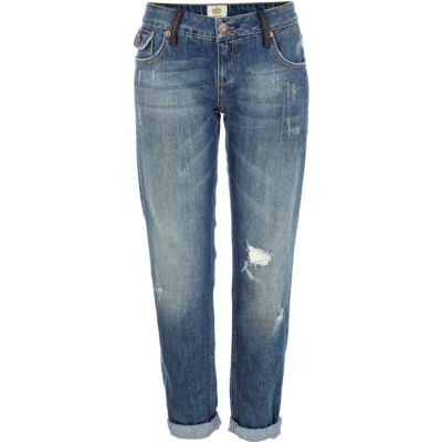 Mid wash distressed Cassie boyfriend jeans