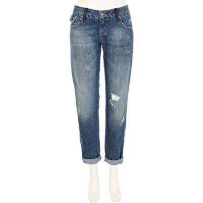 Mid wash distressed Cassie boyfriend jeans