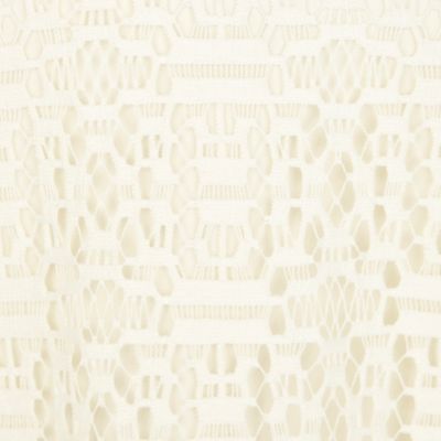 Cream burnout lace skater skirt