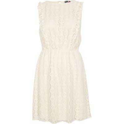 Cream Chelsea Girl frill lace dress