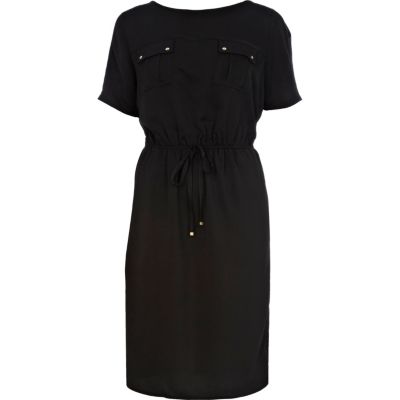 Black waisted t-shirt dress