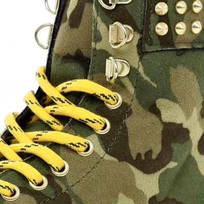 Khaki camo print studded high tops