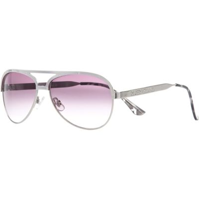 Silver tone tinted aviator sunglasses