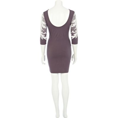 Grey dip dye jewelled bodycon dress
