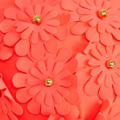 Coral flower stud balconette bikini top