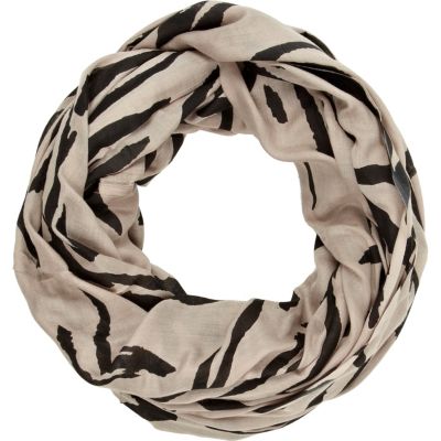 Beige zebra print lightweight snood