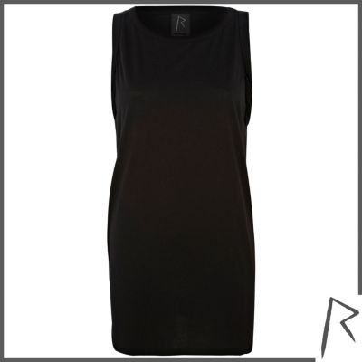 Black Rihanna roll sleeve tank top