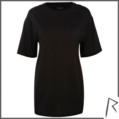 Black Rihanna side split oversized t-shirt