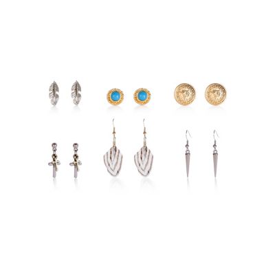 Metal mixed stud earring pack
