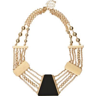 Black short statement necklace