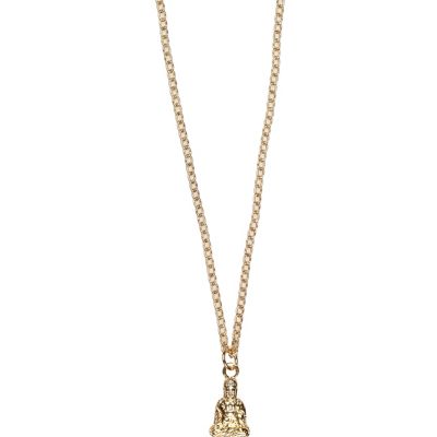 Gold tone figure pendant necklace