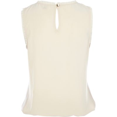Cream lace insert sleeveless top