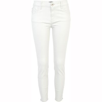 Beige Amelie superskinny ankle grazer jeans