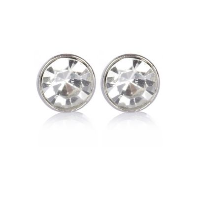 White crystal stud earrings 