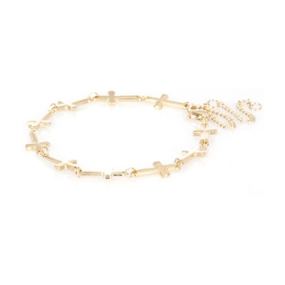 Gold tone cross bracelet