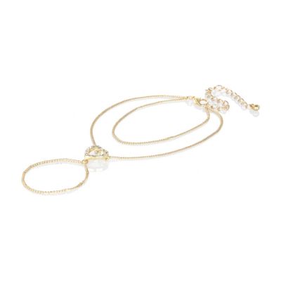 Gold tone diamante heart hand panja