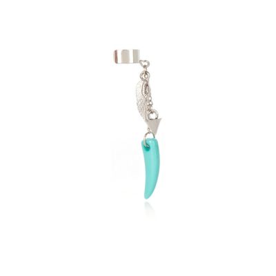 Turquoise tribal drop chain ear cuff