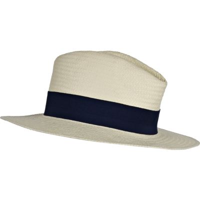Cream fedora straw hat