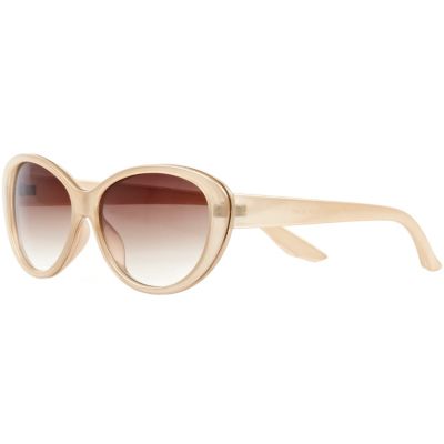 Gold trim light cat eye sunglasses
