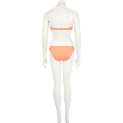 Coral bow knot side bikini bottoms