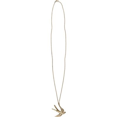 Gold tone swallow long necklace