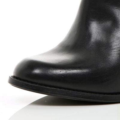 Black metal heel detail ankle boots